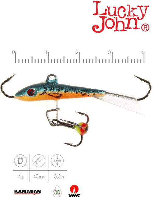 Балансир Lucky John FIN 3 с тр. 40мм/53 блистер Балансир Lucky John FIN 3 с тр. 40мм/53 блистер