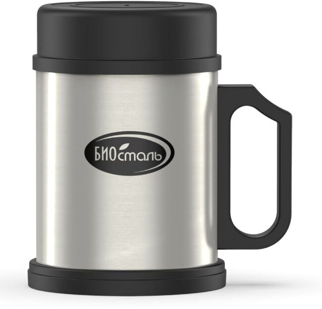 Термокружка BIOSTAL с пластиковой ручкой 0.33л NM-108B