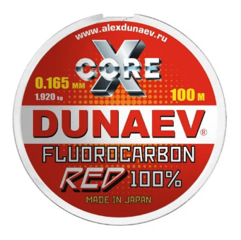 Флюорокарбон DUNAEV X-Core Fluorocarbon 100% RED 100м 0.165мм 1.92кг Флюорокарбон DUNAEV X-Core Fluorocarbon 100% RED 100м 0.165мм 1.92кг