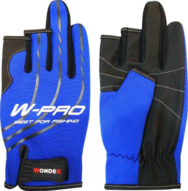 Перчатки WONDER Gloves W-Pro без трёх пальцев, неопрен, цв.:синий #L (WG-FGL043)