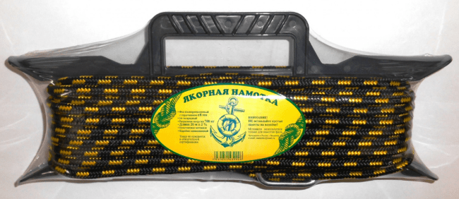 Якорная намотка на мотовиле Ø8мм 20м разрывная нагрузка 700кг с карабином Якорная намотка на мотовиле Ø8мм 20м разрывная нагрузка 700кг с карабином