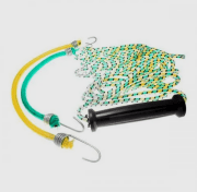 Упряжка для саней-волокуш шнур плет 6мм/5м, ручка, 2 резинки с крючками 8мм/40см Упряжка для саней-волокуш шнур плет 6мм/5м, ручка, 2 резинки с крючками 8мм/40см