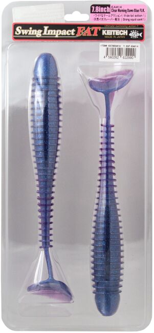 Виброхвост KEITECH Swing Impact FAT 7.8" EA#14T Clear Morning Dawn Blue FLK 19.5см 54.2гр 2шт/уп