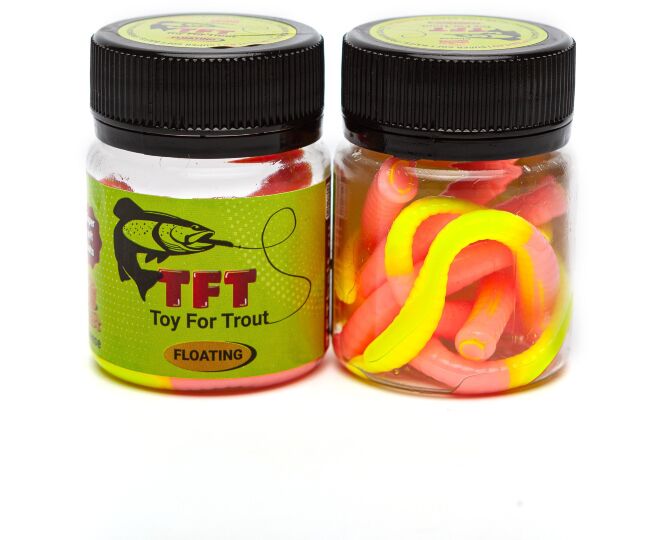 TFT Приманка силиконовая 80 мм. TOY WORMS Цвет: TW-20 Барби-Шартрез, Аромат: Сыр