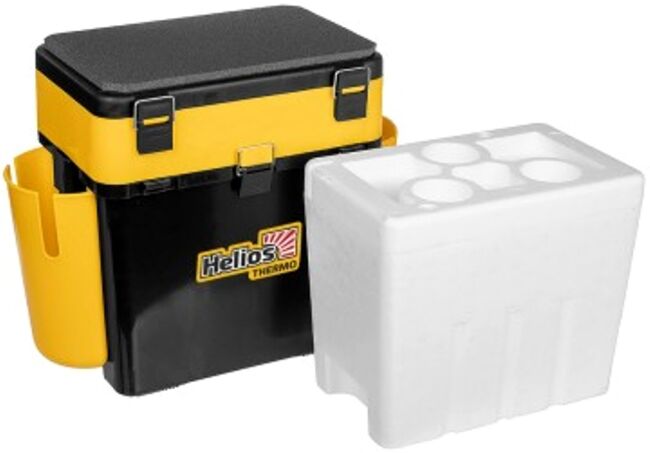 Ящик  Helios FishBox Thermo с термоконтейнером (19л/8,5л) черно-желтый