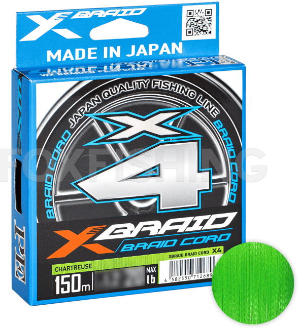Плетёный шнур YGK X-Braid Braid Cord X4 150м #0.3/0.09мм 6lb/2.7кг Chartreuse Плетёный шнур YGK X-Braid Braid Cord X4 150м #0.3/0.09мм 6lb/2.7кг Chartreuse