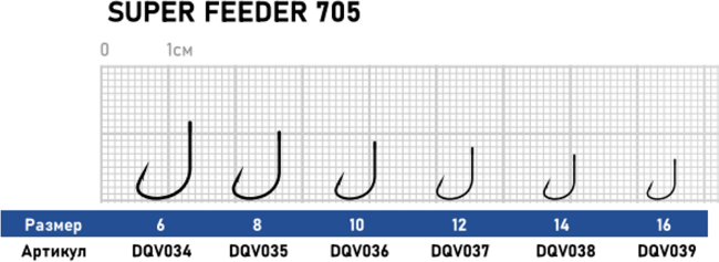 Крючок DUNAEV Super Feeder 705 #14 10шт/уп