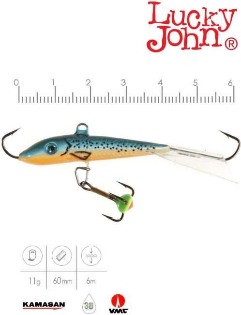 Балансир Lucky John FIN 4 с тр. 60мм/53 блистер Балансир Lucky John FIN 4 с тр. 60мм/53 блистер