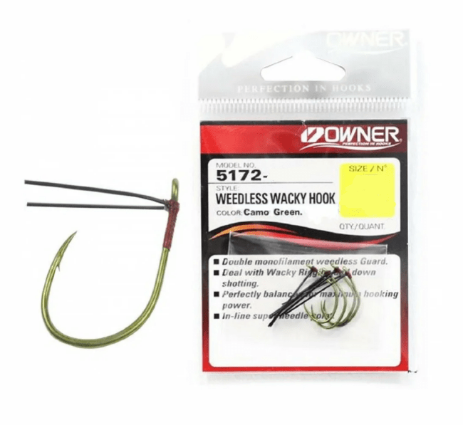 Крючок OWNER 5172-04 Wacky Weedless Hook колечко зеленый 4шт/уп