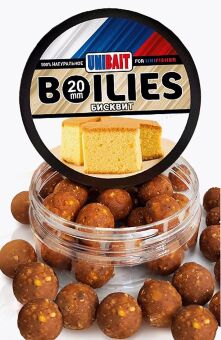 Бойлы Unibait вареные 20мм Бисквит Бойлы Unibait вареные 20мм Бисквит