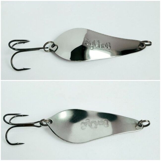 Блесна колеблющаяся РУССКАЯ ПРИМАНКА Атом 7см 10гр #серебро глянец