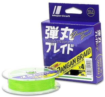 Шнур плетеный MAJOR CRAFT Dangan Braid X4 Green DB4 #1.0/0.13мм 150м до 7.4 кг