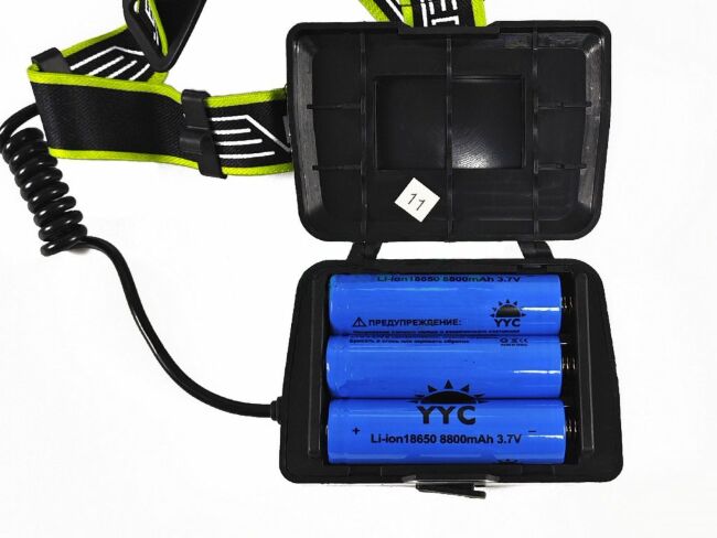 Фонарь налобный YYC-GY-2230-PM10-TG, 3 аккум.,1 шнур USB