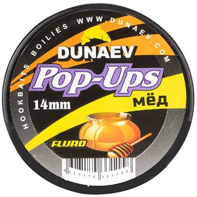 Бойлы DUNAEV POP-UP 14мм Мед Бойлы DUNAEV POP-UP 14мм Мед