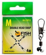 Вертлюжок с застежкой FISH SEASON Double Head Snap №M 4шт/уп 5012-MF