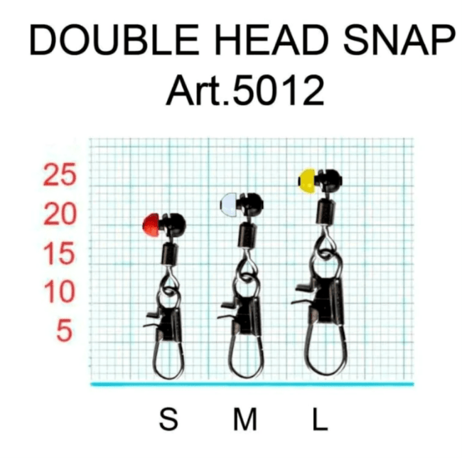Вертлюжок с застежкой FISH SEASON Double Head Snap №M 4шт/уп 5012-MF