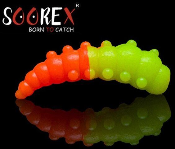 Силиконовая приманка SOOREX PRO Major 36мм 1.1гр Сыр #311 Шартрез-Оранжевый/ Chartreuse-Orange 6шт/уп