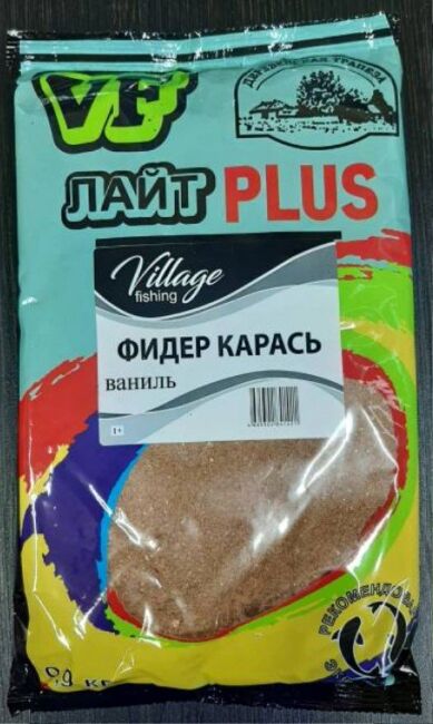 Прикормка VILLAGE FISHING Лайт PLUS Фидер Карась ваниль 0,9кг Прикормка VILLAGE FISHING Лайт PLUS Фидер Карась ваниль 0,9кг