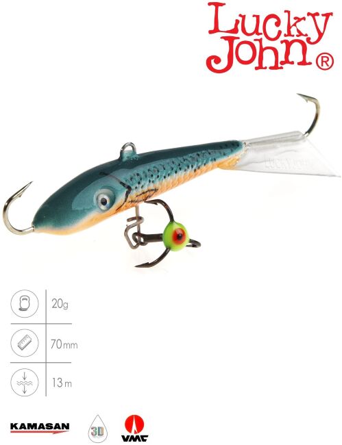 Балансир Lucky John FIN 5 с тр. 70мм/53 блистер