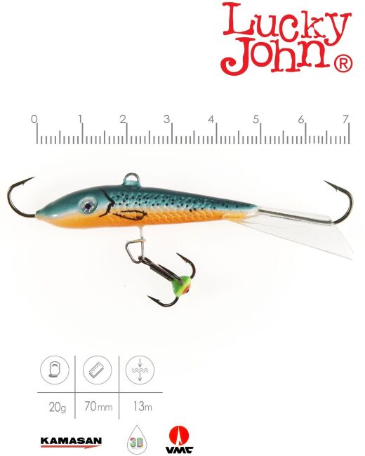 Балансир Lucky John FIN 5 с тр. 70мм/53 блистер