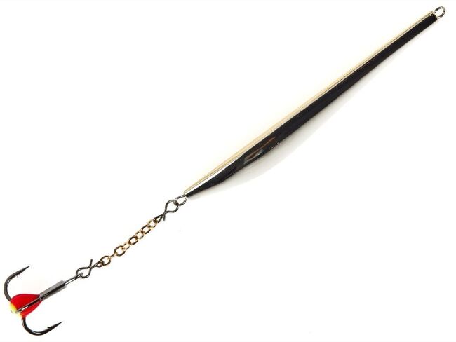 Блесна вертикальная зимняя Lucky John DOUBLE BLADE с цепочкой и тройником 60мм SG блистер Блесна вертикальная зимняя Lucky John DOUBLE BLADE с цепочкой и тройником 60мм SG блистер