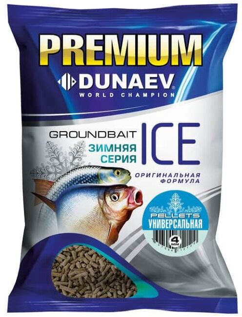 Прикормка DUNAEV Ice-Pellets 0.9кг, 4мм Универсальная