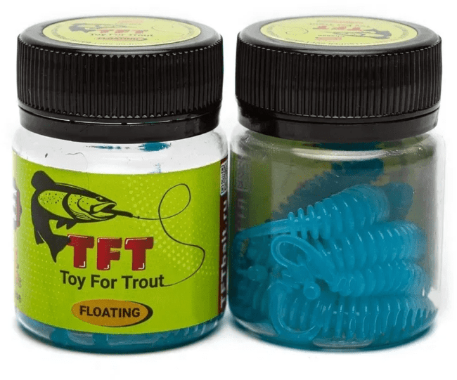 TFT Приманка силиконовая 77 мм. WORMS Цвет: W-13 Синий , Аромат: Сыр, 8 шт.