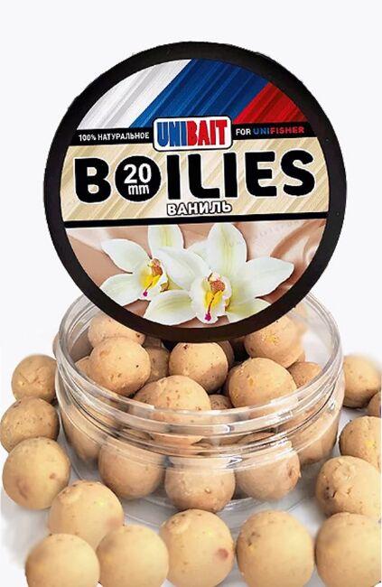 Бойлы Unibait вареные 20мм Ваниль Бойлы Unibait вареные 20мм Ваниль