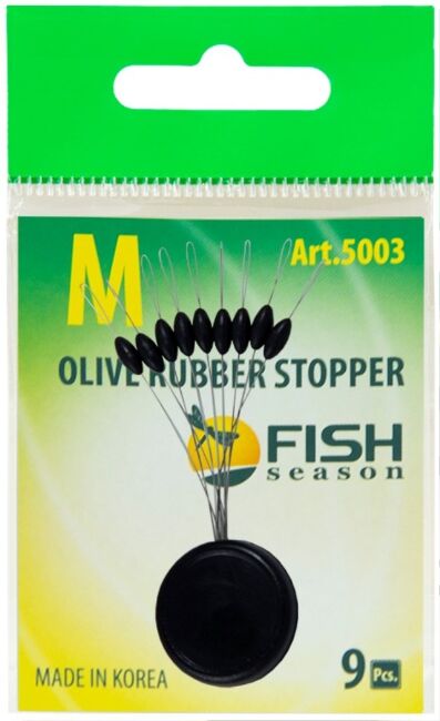 Стопор резиновый FISH SEASON Olive Rubber Stopper оливка №M 9шт/уп 5003-MF