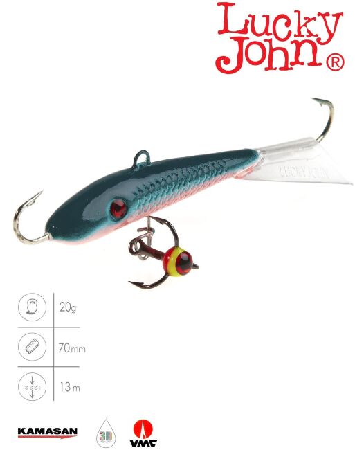 Балансир Lucky John FIN 5 с тр. 70мм/54 блистер