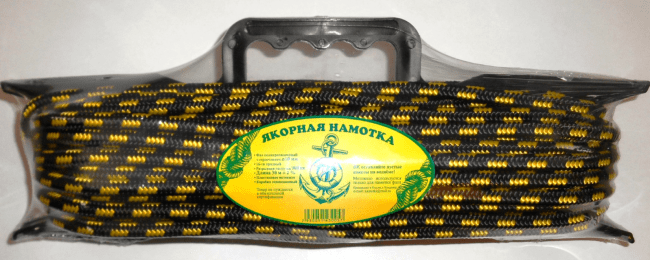 Якорная намотка на мотовиле Ø10мм 30м разрывная нагрузка 900кг с карабином Якорная намотка на мотовиле Ø10мм 30м разрывная нагрузка 900кг с карабином