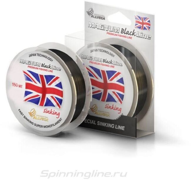 Леска монофил ALLVEGA Magnum Black 150м 0,25мм 7,55кг черн тонущая