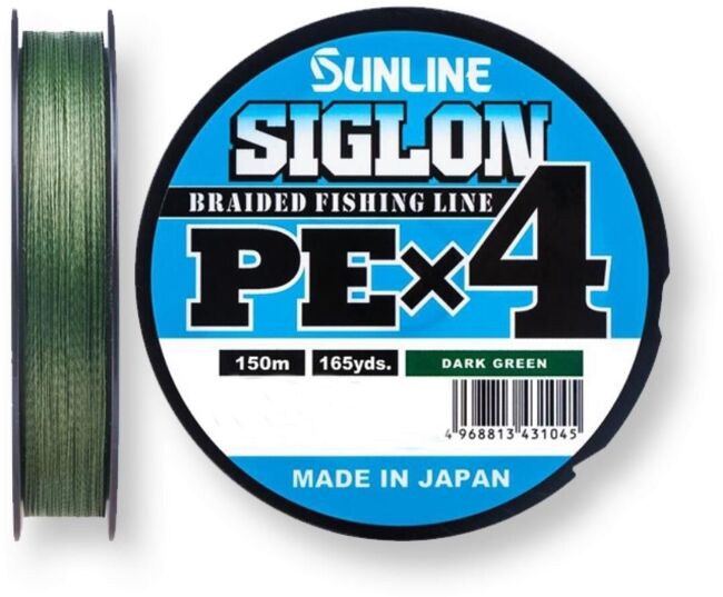 Плетёный шнур SUNLINE Siglon PEx4 150м #1.7/0.223мм 13.0кг темно-зеленый