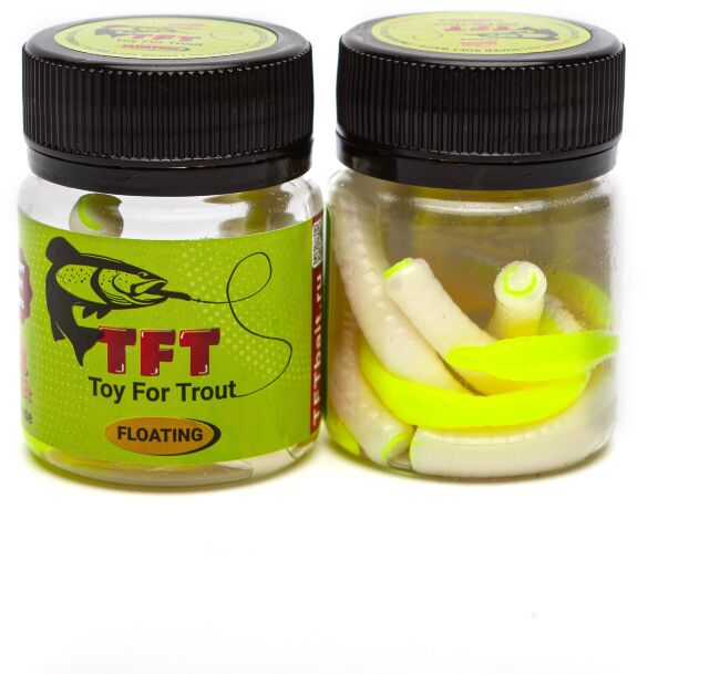 TFT Приманка силиконовая 80 мм. TOY WORMS Цвет: TW-24 Белый-Шартрез, Аромат: Сыр TFT Приманка силиконовая 80 мм. TOY WORMS Цвет: TW-24 Белый-Шартрез, Аромат: Сыр
