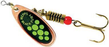 Блесна вращающаяся MEPPS Comet Black Fury CU/CH (медь/chartreus) №3 6,5г