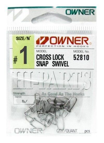 Застежка OWNER 52810-1 Cross Lock Snap №01 35кг стальной 10шт/уп