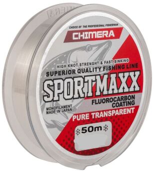 Леска монофил CHIMERA SportMaxx Fluorocarbon 50м 0.22мм 0.00кг прозрачная Леска монофил CHIMERA SportMaxx Fluorocarbon 50м 0.22мм 0.00кг прозрачная