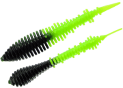 Силикон приманка MILMAX Пиявка 3" 76мм Сыр №012 черн шартрез хв. UV 7шт/уп МЛПС-1812-2