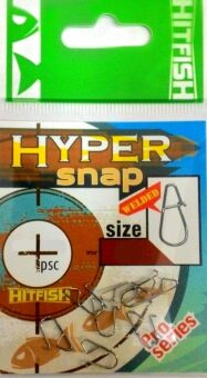 Застежка HITFISH Hyper Snap №00 9lb/20кг хром 8шт/уп HYPERS-00 Застежка HITFISH Hyper Snap №00 9lb/20кг хром 8шт/уп HYPERS-00