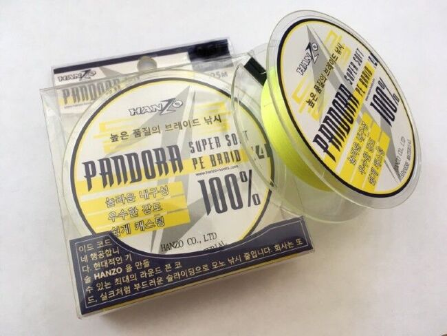 Плетёный шнур HANZO Pandora Yellow 125м #0.8/0.14мм 6.8кг Плетёный шнур HANZO Pandora Yellow 125м #0.8/0.14мм 6.8кг