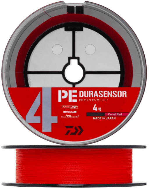 Шнур плетеный Daiwa UVF PE Dura Sensor 4Braid +Si² [Coral Red] 200m #1.5 24LB