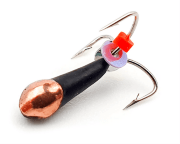 Мормышка вольфрам WORMIX Чертик с вертикальным отв.  с медной коронкой 0,5 гр.Ø2.5мм