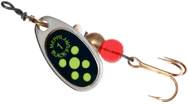 Блесна вращающаяся MEPPS Comet Black Fury AG/CH (серебро/chartreus)  №1 3,5г