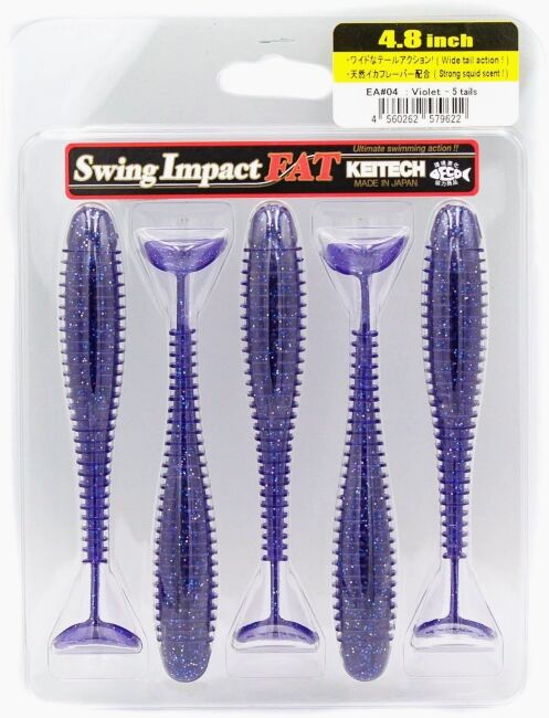 Виброхвост KEITECH Swing Impact FAT 4.8" EA#04 Violet 12см 12гр 5шт/уп