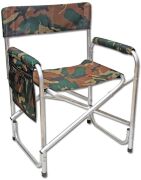 Кресло складное КЕДР алюминий с карманом на подлокотнике 56х57х50(81)см труба 22х1.2мм AKS-02