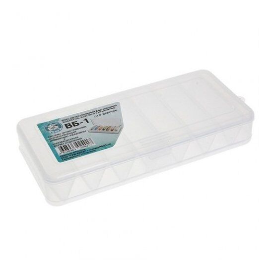 Коробка ТРИ КИТА  для воблеров и балансиров ВБ-1 бел 2-х стор(7+7отд) 190*85*35мм