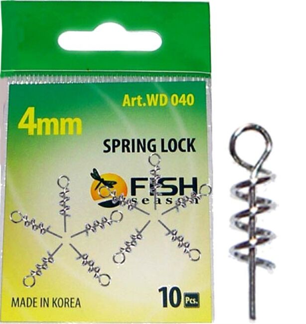 Спираль для силикон приманок FISH SEASON Spring Lock средн:4.0мм 10шт/уп WD 040F