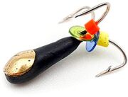 Мормышка вольфрам WORMIX Чертик с вертикальным отв. с золотой коронкой 0,7 гр.Ø3.0мм