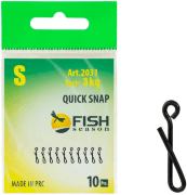 Застежка быстросъёмная FISH SEASON Quick Snap 7мм №S 3кг 10шт/уп 2031-S Застежка быстросъёмная FISH SEASON Quick Snap 7мм №S 3кг 10шт/уп 2031-S