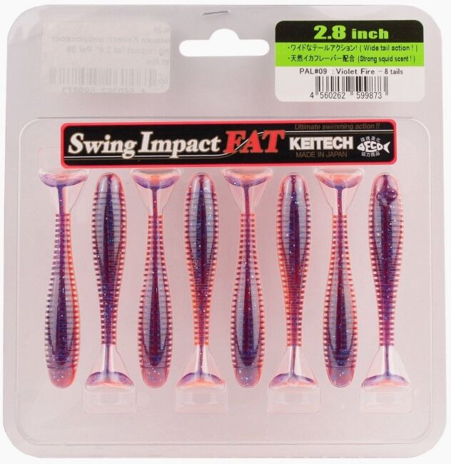 Виброхвост KEITECH Swing Impact FAT 2.8" PAL#09 Violet Fire 7см 3.5гр 8шт/уп Виброхвост KEITECH Swing Impact FAT 2.8" PAL#09 Violet Fire 7см 3.5гр 8шт/уп